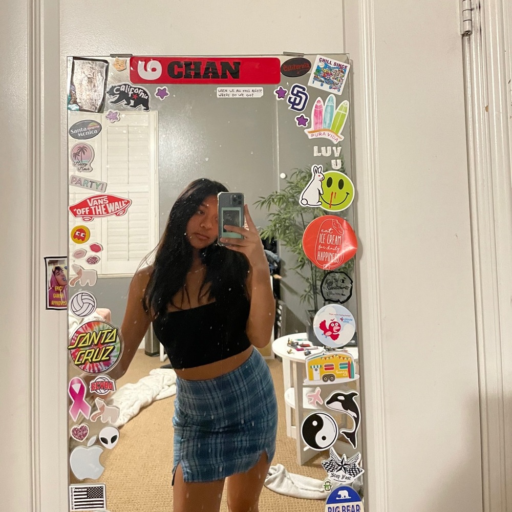 brandy melville blue cara skirt